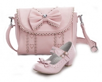 Комплект туфли и сумочка для девочек  KB018 розовый KING BOOTS